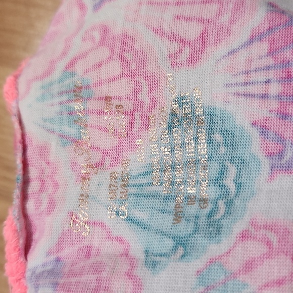 Tommy Bahama Girls Romper M 7/8) Cotton White Pink Teal Shells Tropical - Picture 4 of 4